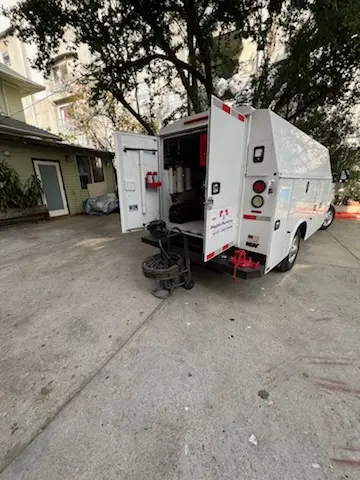 Magnet Plumbing service vehicle on-site for Slab Leak Repair in Miamitown